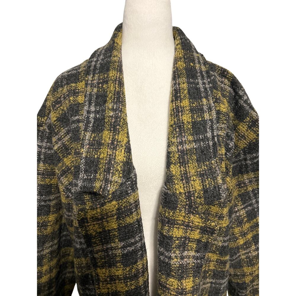 Lumière Coat Jacket Size Medium Gray Plaid Open Front Pockets NWT - Picture 3 of 9